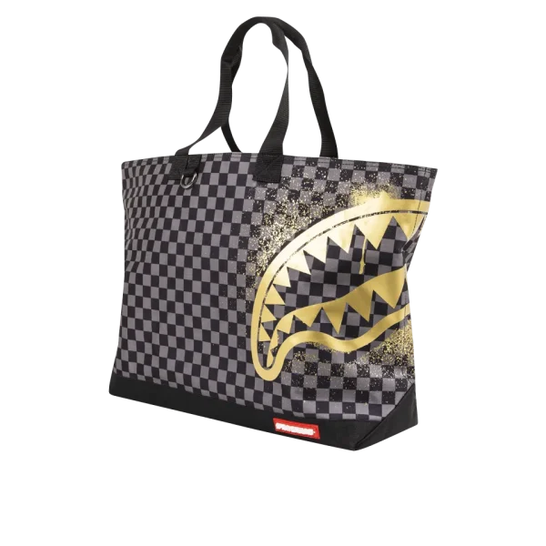 SHARKS IN PARIS GOLD STENCIL TOTE