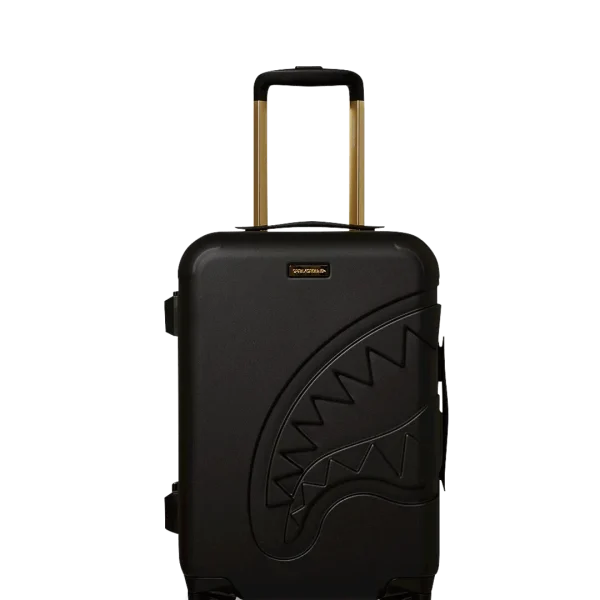 REALITY CHECK SHARKITECTURE CARRY-ON JETBLACK LUGGAGE (GOLD HARDWARE)
