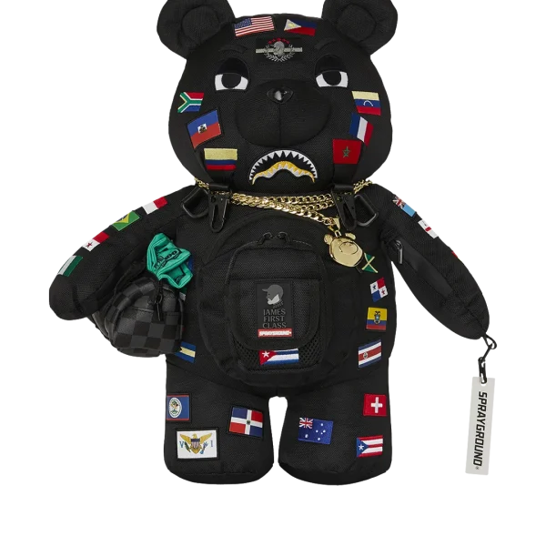 JAMES FIRST CLASS GLOBAL FLAGS MONEYBEAR BACKPACK